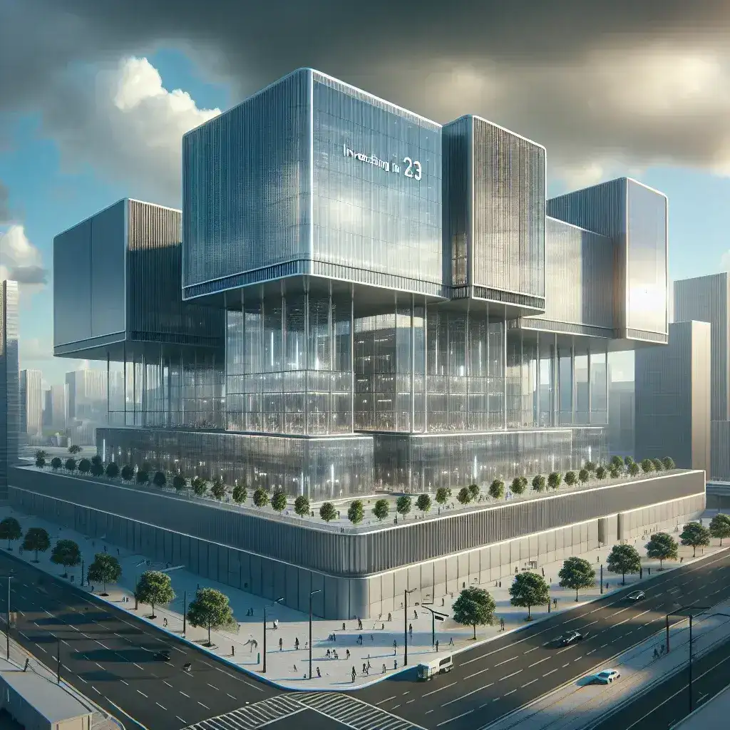 "Exterior view of the AESIA headquarters, established in 2023, showcasing modern architecture and the company's commitment to AI governance and innovation."
