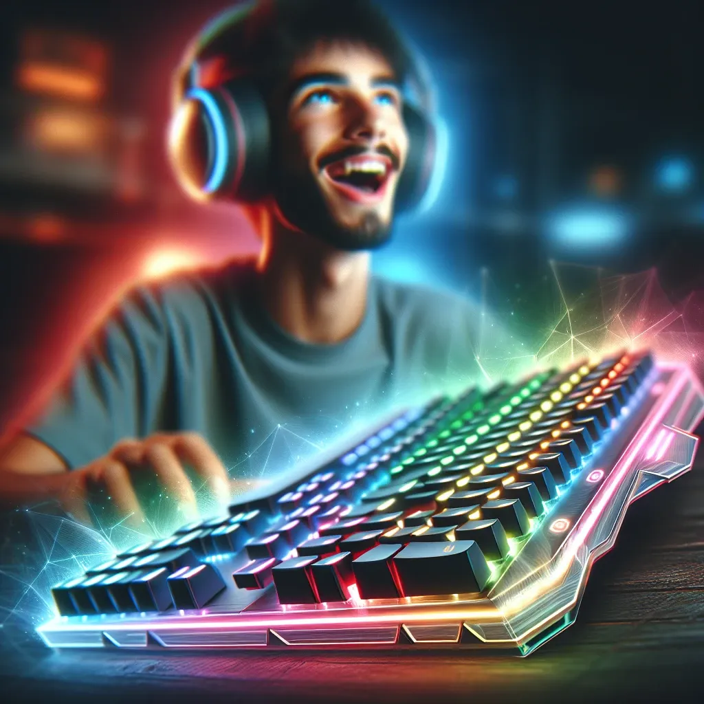 "Corsair K70 Pro Wireless gaming keyboard showcased with vibrant RGB lighting, designed for Spanish gamers, highlighting its advanced features and wireless connectivity."